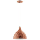 Modway Dimple 11" Bell-Shaped Pendant Light - Rose Gold-Hammered Pendant Light