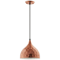 Modway - Dimple Or rose en forme de cloche de 11" Lumière suspendue-Lampe suspendue à marteau