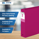 Davis Group Premium Economy Binder - Round Ring - 2" - Pink - 6 Pack-Round Ring, Non-Locking
