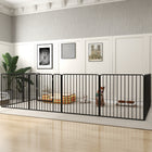 PawHut 8-Panel Heavy Duty Dog Playpen for Small & Medium Dogs-Nine ground stakes securely anchor any configuration