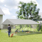 PawHut Outdoor Dog Kennel with Roof and Secure Latch - 19.7' x 19.7' x 8.9'-Galvanized steel and secure latch enhance outdoor safety 
