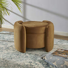 Modway Nebula Upholstered Performance Velvet Ottoman - Cognac-Stain-Resistant Performance Velvet