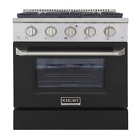 Kucht 30" KNG Series Pro Style Natural Gas Range - Stainless Steel/Black-Cook and bake like a pro with the extra-large convection oven that offers 4.2 cu. ft. of capacity, a 5-rack configuration, and an extra-large viewing window