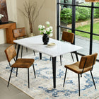 Homy Casa Modern Upholstered Dining Chair - Brown Suede Fabric  with Black Metal Legs - 4 Pack-Weight Capacity: Each chair supports up to 250 lbs, making it sturdy and reliable for different users.