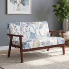 HOMCOM - Canapé loveseat avec pieds en bois de caoutchouc - multicolore-Le design deux places est suffisamment spacieux et compact 