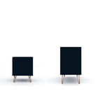 Manhattan Comfort Rockefeller Mid-Century Modern Dresser and Nightstand Set - Tatiana Midnight Blue-Fashionable Wire Splayed Legs Made of Metal for Extra Durability.