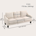 HOMCOM - Canapé 3 places en lin avec ressorts ensachés - beige-Esthétique moderne qui complète une décoration contemporaine 