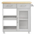 Modway Culinary Kitchen Cart With Towel Bar - Light Grey Natural-Assembly Required