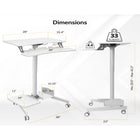 Mount-It! Mobile Sit-Stand Computer Workstation - White-Height Range: 29.5" - 43.3"