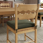 Modway - Jax Bois de chêne Chaise de salle à manger avec dossier ondulé en forme de rasoir et coussin in Sauge du chêne altéré-Coussinets de pied non marqués