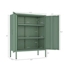 Manhattan Comfort Naomi Modern Accent and Storage Cabinets - Green - Set of 2-Includes Adjustable Shelves