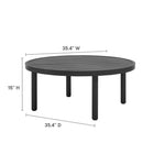 Modway Terrace 35" Outdoor Patio Aluminum Round Coffee Table - Graphite-All-Weather Design