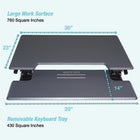 Victor – Bureau assis debout High Rise réglable en hauteur, avec support pour clavier (DCX760)-Support de clavier sur un second niveau libérant l'espace sur la surface de bureau pour moniteurs, matériaux de travail et autres nécessités