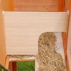 PawHut - Maison pour lapin en bois surélevée à 2 niveaux avec plateau coulissant-Couleur : Jaune 