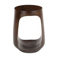 Zuo Okno Side Table - Walnut-Mango Wood round shape tabletop
