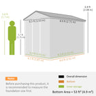 Outsunny Garden Shed - 9' x 6' - Dark Grey-Garden storage shed has ventilation windows and clear window
