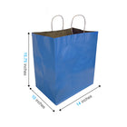 Reliabag Paper Bags - Twist Handles - 14" W x 10" D x 15.75" H - Navy - 50 Pack-Re-enforced Twisted Twine Handles