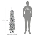 HOMCOM 7' Artificial Christmas Tree with Metal Base - Pink/White-Hinge construction/section design/branches being opened automatically for quick setup 