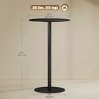 HOMCOM - Table de bar ronde avec cadre en acier pour 2 - noir-Design classique adapté à différents environnements 