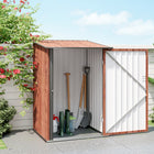 Outsunny 3' x 3' Lean-to Garden Storage Shed - Teak-Corrugated steel frame, galvanized for extra strength  
