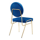 Modway Craft Performance Velvet Dining Side Chairs - Gold/Navy - 2 Pack-10