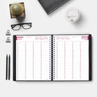 Brownline 2027 Four-Person Daily Professional Appointment Book with Twin-Wire Binding - 11" x 8-1/2" - Black-100% post-consumer recycled paper