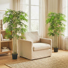 Outsunny - Arbre de bambou artificiel 5 pi en pot avec 1095 feuilles - vert - lot de 2-Convient pour la maison ou le bureau, apporte une touche naturelle à n'importe quel espace 