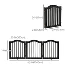 PawHut Freestanding Pet Gate with 2 Support Feet - Black-Flexible panels which can be arranged in different ways 