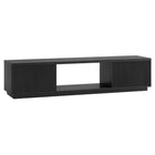 Hudson&Canal Dorian TV Stand for TV's up to 78" - Black Grain-Features two fluted doors with enclosed open-storage cabinets