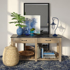 Hudson&Canal - Lampe de table nautique Bay de 55 cm de haut avec abat-jour en verre et métal - Bleu marine/transparent-Comprend un cordon de 6 pieds avec interrupteur à bascule
