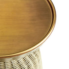 Modway Lazaro Round Rattan Side Table - Burnished Brass Natural-Fully Assembled