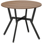 HOMCOM - Table à manger ronde avec cadre en acier pour cuisine - brun-Le style moderne s'intègre parfaitement à la plupart des décorations d'intérieur 