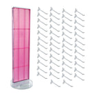 Azar Revolving Studio Base Pegboard Floor Stand - 60" x 16" - Pink-Includes a T-strip sign holder that can be attached to the top of the pegboard display