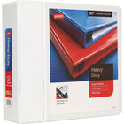Staples Heavy-Duty View Binder with D-Rings - 4" - White-Gap Free ring design prevents gapping and misalignment of rings