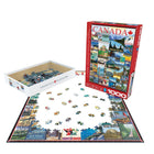 Eurographics Travel Canada Vintage Collage Puzzle - 1000 Pieces-European blue board