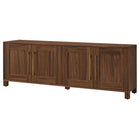 Hudson&Canal Chabot TV Stand for TV's up to 75" - Walnut-The top has a weight capacity of 75lbs, lower shelves can hold 25lbs each