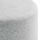 Modway - Callum Gros tissu rond tissé en bruyère de 23 pouces Rembourré Ottoman - Tissage à bruyère gris clair-7