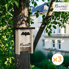 PawHut - Lot de 3 boîtes à chauves-souris en bois 7,1 po l x 2,4 po P x 8,9 po H-Plateforme d’atterrissage étroite et rainurée, exclusive aux chauves-souris 