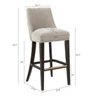 Manhattan Comfort - Beever tabouret de bar moderne 48 cm en chenille taupe rembourré-Conception classique d’assise rembourrée avec un maximum de confort et de fonctionnalité