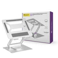 Intekview Steel Laptop Holder with USB-C Port-360° Rotation: Share your screen and ideas easily during meetings or work sessions