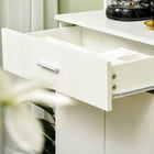 HOMCOM 71" H Kitchen Pantry Cabinet, Buffet Hutch, and Microwave Stand - White-Create storage space for your kitchenware, dinnerware, ovens and wines etc. 