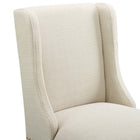 Modway Baron Upholstered Fabric Counter Stool - Beige - Set of 2-Assembly Required
