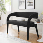 Modway Pinnacle Boucle Fabric Accent Bench - Black-Dense Foam Padding