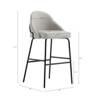 Manhattan Comfort Gracie 22" Modern Leatherette Upholstered Barstool - Stone and Black-Upholstered in Luxurious Leatherette with Fine Stitching 