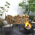 Outsunny 6 ft Firewood Rack with Cover Wood Storage Holder - Black-600D Oxford fabric cover shields wood from the elements