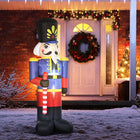 HOMCOM 8' Lit Inflatable Nutcracker Soldier with Scepter Christmas Yard Decoration-Self-inflates in minutes when plugged into any standard electrical outlet and deflates just as quickly during takedown 