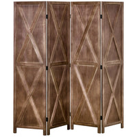 HOMCOM 4-Panel Freestanding Room Divider for Home Office - Natural-Great for creating a personal space or dividing up large rooms
