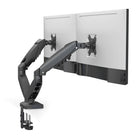 ShoppingAll Dual VESA Monitor Mount with Fully Adjustable Gas Spring Arm and Office Desk Clamp - Black-Wide Compatibility: Supports 13"–32" monitors weighing 4.4–19.8 lb with VESA 75x75mm and 100x100mm mounting patterns, perfect for ergonomic work setups