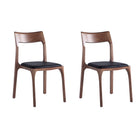 Manhattan Comfort - Chaise de salle à manger moderne Moderno 45 cm en similicuir - Noyer et noir - Lot de 2-Chaise de salle à manger moderne parfaite pour une utilisation dans la salle à manger et au restaurant