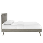 Modway - Marlee Bois Lit plateforme jumelle avec pieds écartés, Gris-Rubberwood Legs